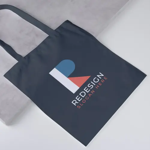 Tote Bag Abstract and Geometric Letter R Logo Mockup