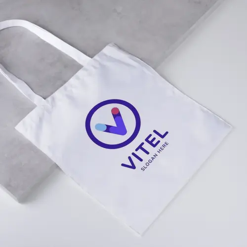 Tote Bag Abstract and Modern Letter V Monogram Logo Mockup