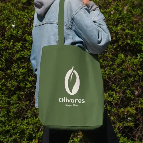 Tote Bag Olive and Letter O Logo Mockup