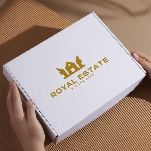 Box Crown And Houses Logo Mockup