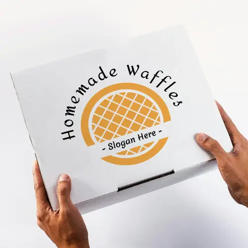 Box Free Homemade Waffles Logo Mockup
