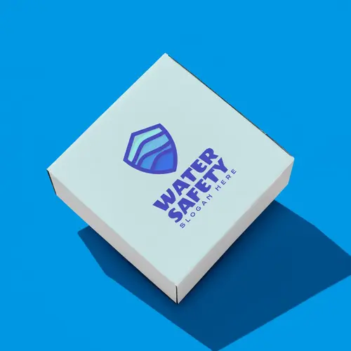 Box Shield and Water Safety Logo Mockup