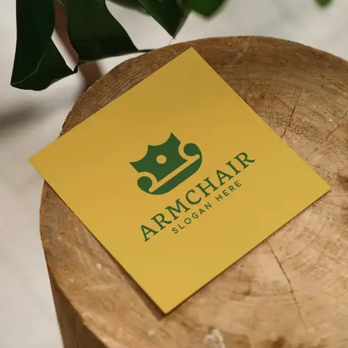 Card Royal Armchair and Throne Logo Mockup