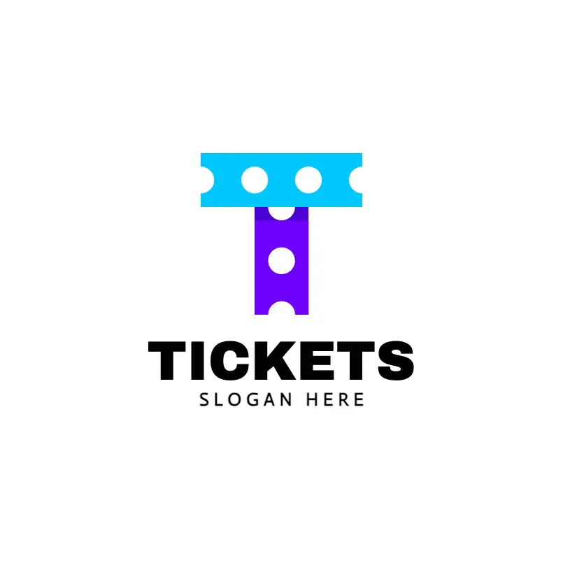 Free Ticket and Letter T Logo