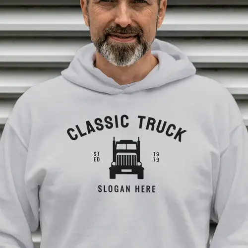 Hoodie Free Classic Truck Logo Mockup