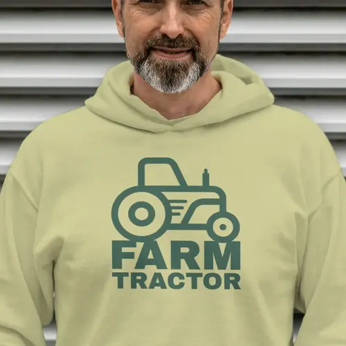 Hoodie Free Farm Tractor Logo Mockup