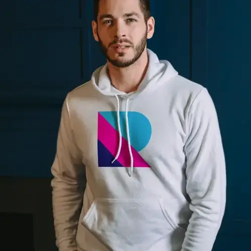 Hoodie Geometric and Abstract Letter R Logo Mockup