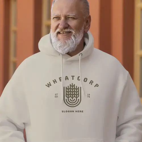 Hoodie Wheat Agricultural Logo Mockup