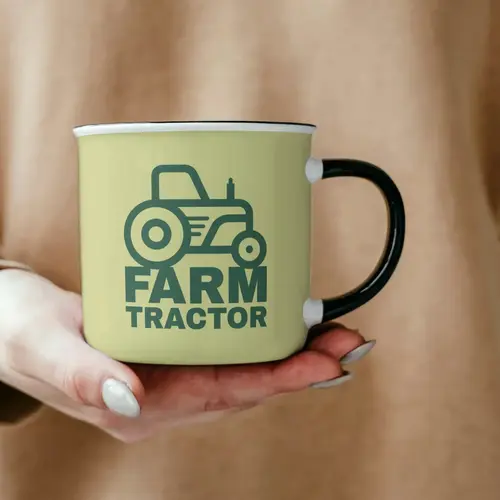 Mug Free Farm Tractor Logo Mockup