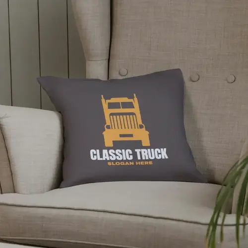 Pillow Free Classic Truck Logo Mockup