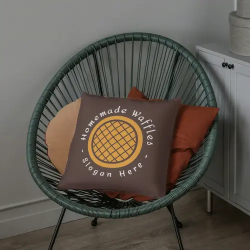 Pillow Free Homemade Waffles Logo Mockup