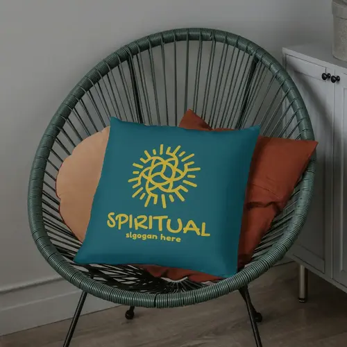 Pillow Free Symbolic and Spiritual Logo Mockpup