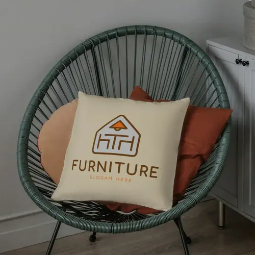 Pillow House and Furniture Logo Mockup