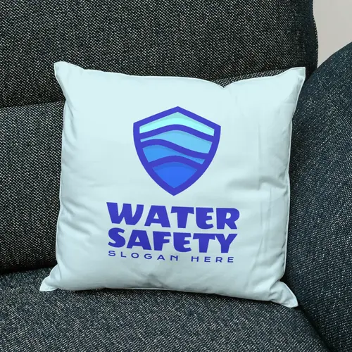 Pillow Shield and Water Safety Logo Mockup