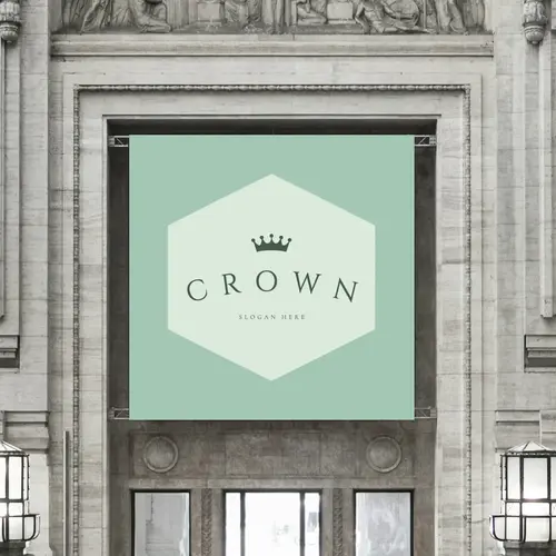 Sign Free Elegant and Luxurious Crown Logo Mockup
