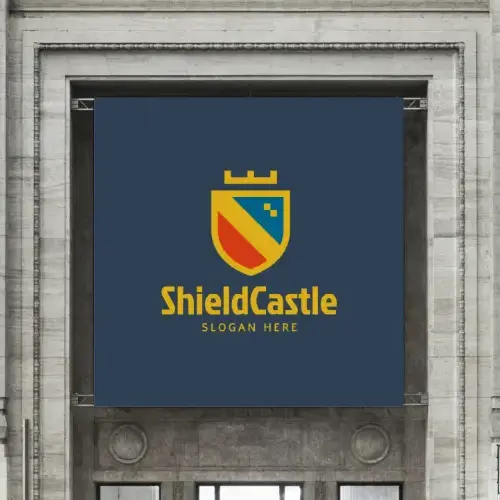 Sign Royal Shield Logo Mockup