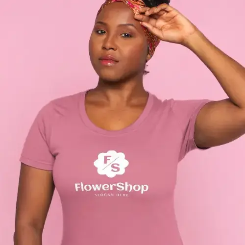 T-shirt Free Initials and Flower Logo Mockup