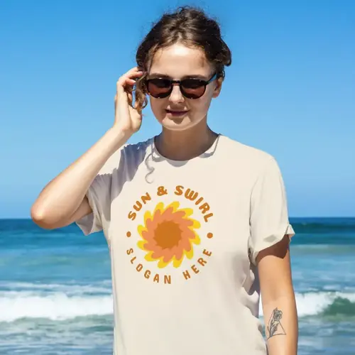 T-shirt Free Sun and Swirl Logo Mockup