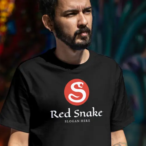 T-shirt Snake and Letter S Logo Mockup