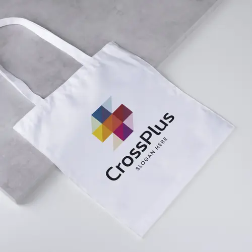 Tote Bag Abstract Cross and Plus Logo Mockup