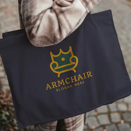 Tote Bag Royal Armchair and Throne Logo Mockup