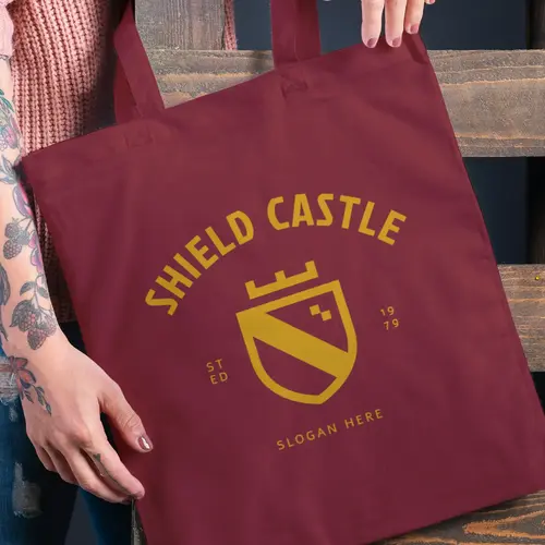 Tote Bag Royal Shield Logo Mockup