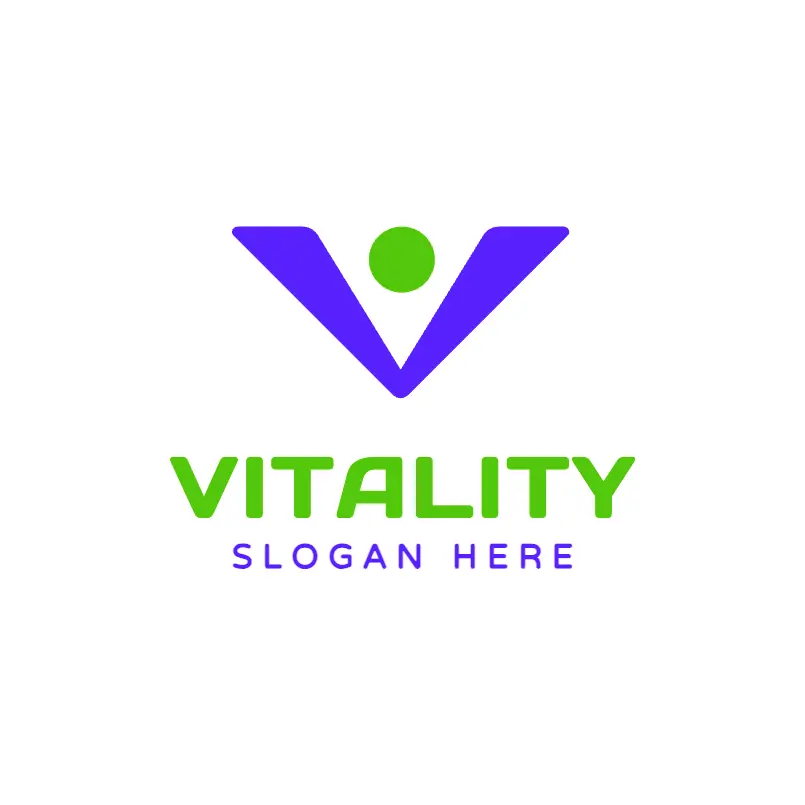 Wellness and Letter V Logo