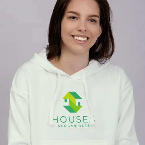 Hoodie Free 3D Double House Logo Mockup