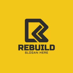 Letter R and Construction Logo