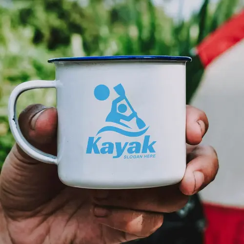 Mug Free Kayak and Kayaking Logo Mockup