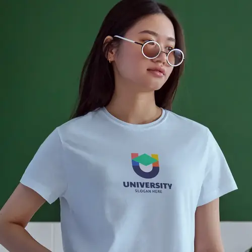 T-shirt Letter U and Education Logo Mockup