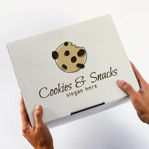 Box Chocolate Chip Cookie Logo Mockup