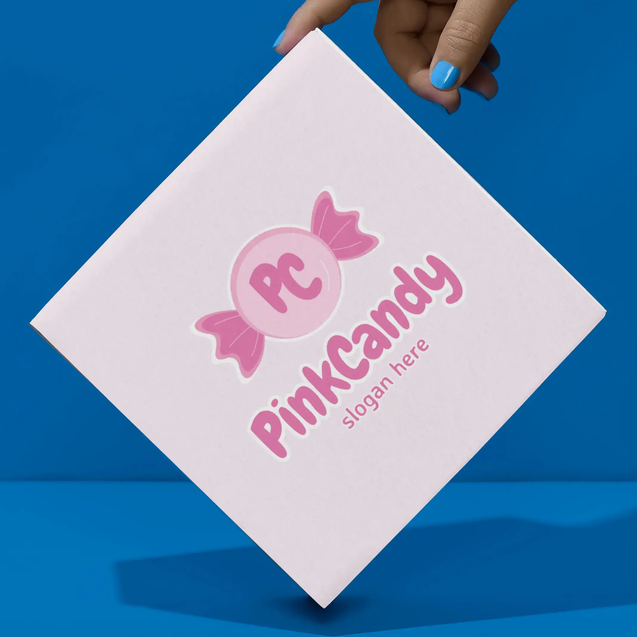 Box Free Pink Candy Logo Mockup