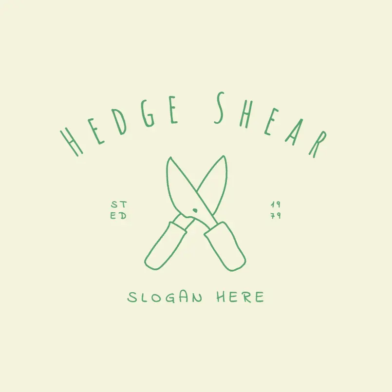 Free Hedge Shears Hand Drawn Logo (2)