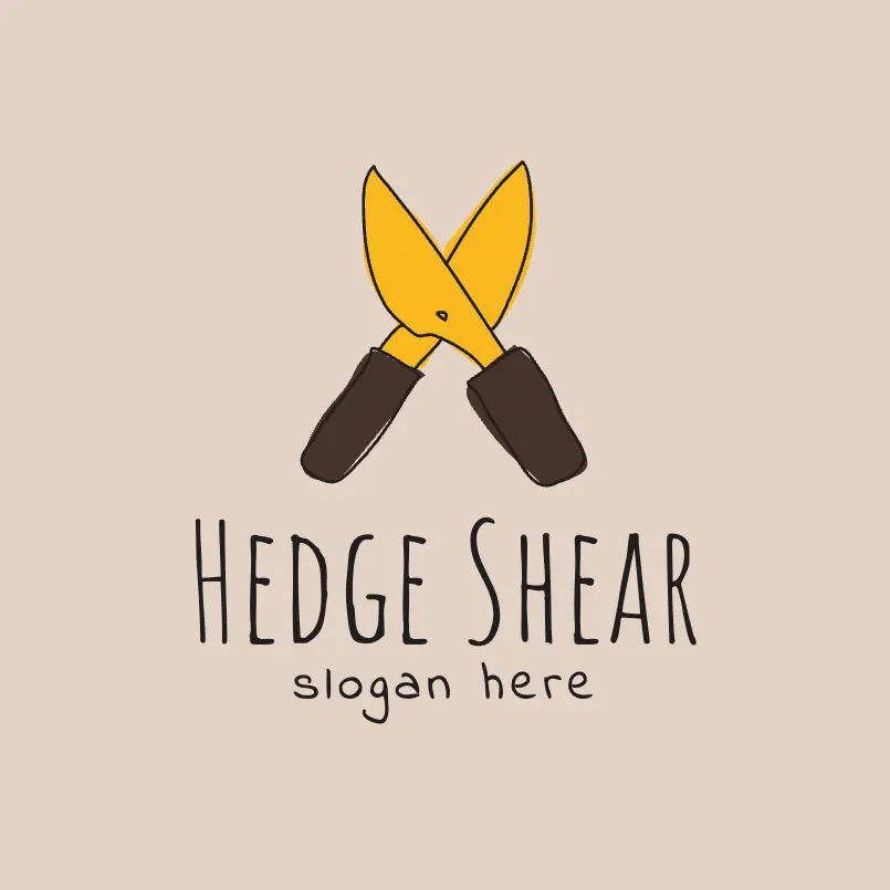 Free Hedge Shears Hand Drawn Logo