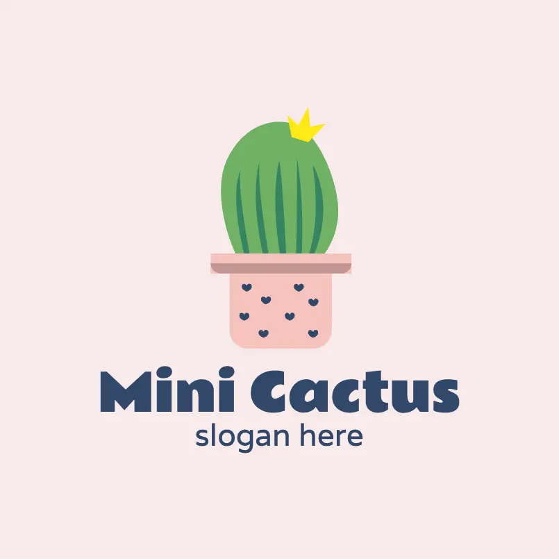 Free Small Potted Cactus Logo