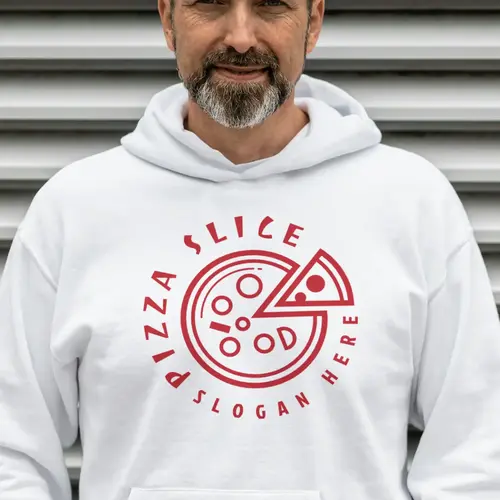 Hoodie Pizza and Slice Logo Mockup