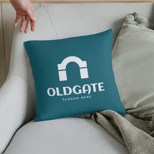 Pillow Free Old Gate Logo Mockup