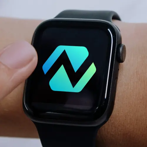 Abstract Letter N and Hexagon Logo Mockup Smart Watch