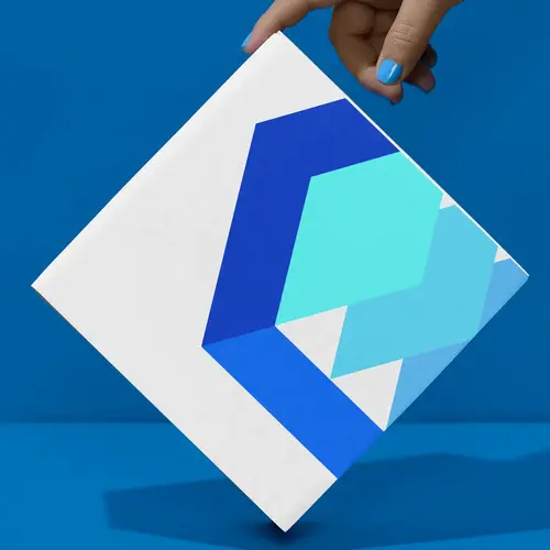 Box 3D Cube and Layers Logo Mockup