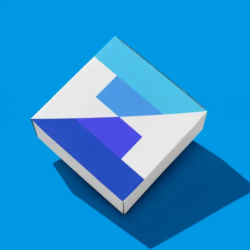 Box Abstract Letter N and Analytics Logo Mockup