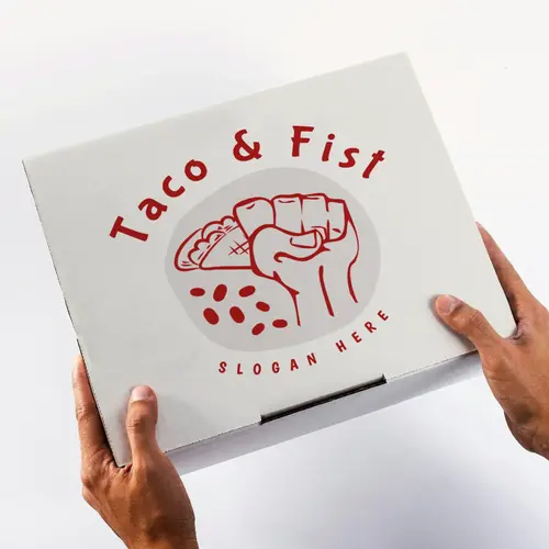 Box Taco and Fist Logo Mockup