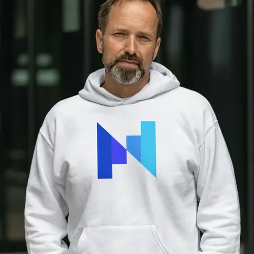 Hoodie Abstract Letter N and Analytics Logo Mockup