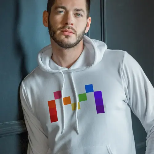 Hoodie Abstract and Pixel Letter M Logo Mockup