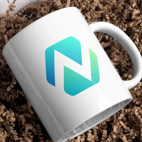 Mug Abstract Letter N and Hexagon Logo Mockup