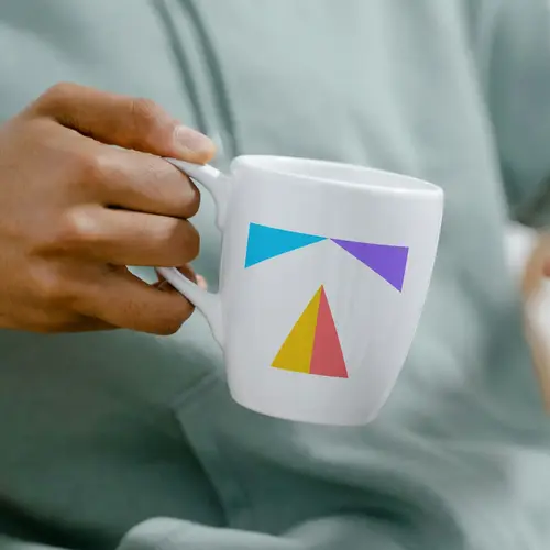 Mug Abstract Letter T and Tracking Logo Mockup