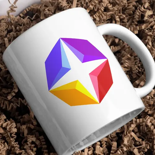 Mug Abstract and 3D Colorful Logo Mockup