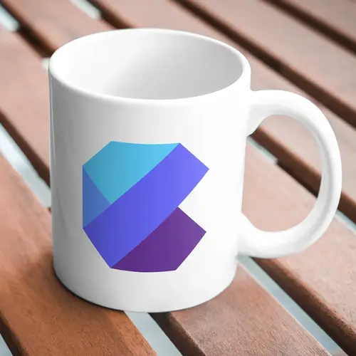 Mug Geometric and 3D Letter C Logo Mockup