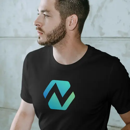 T-shirt Abstract Letter N and Hexagon Logo Mockup