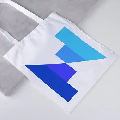 Tote Bag Abstract Letter N and Analytics Logo Mockup